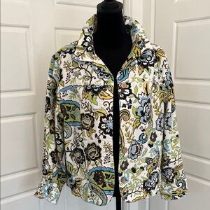 Coldwater Creek Floral Bomber Jacket - Multicolor